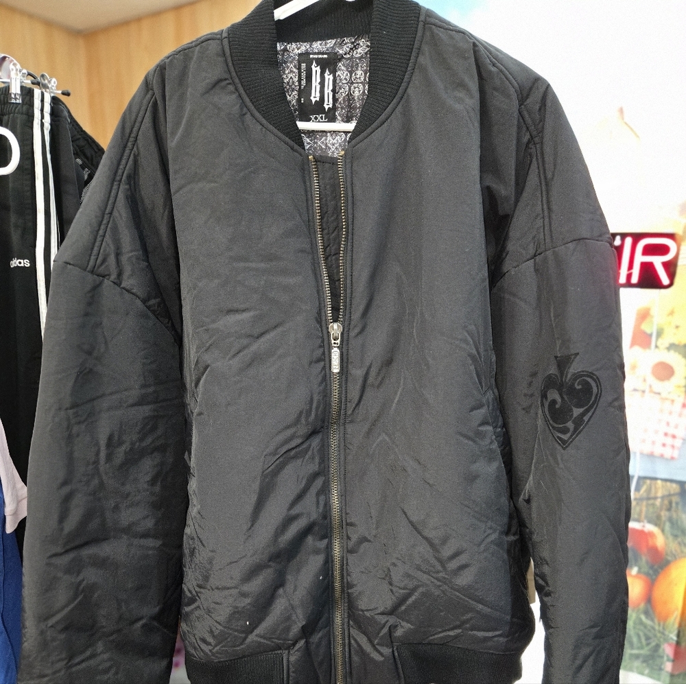 Beach Brains Black Bomber Jacket-New,  P2P 29